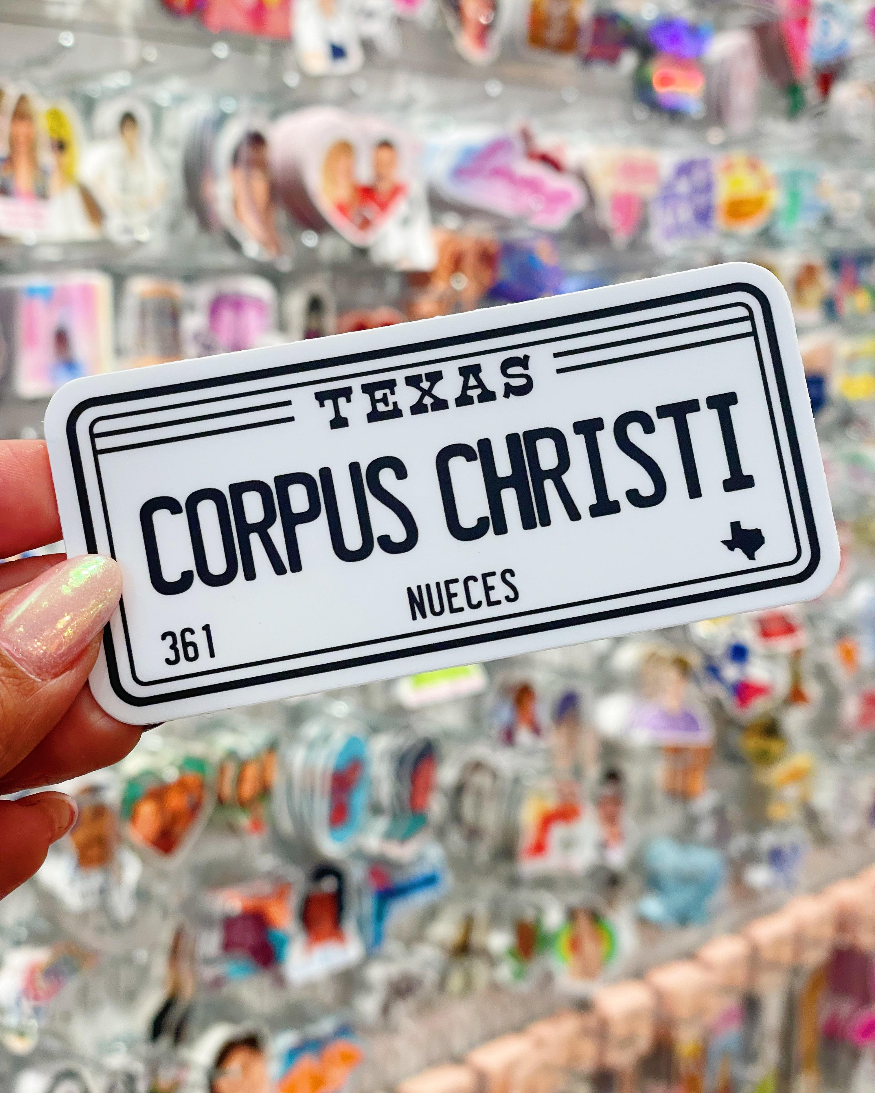 Corpus Christi License Plate Sticker Sew Bonita