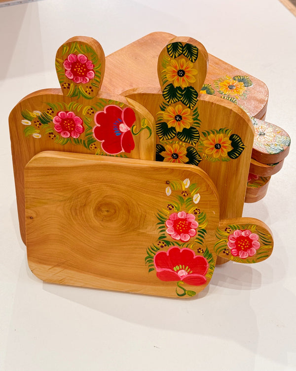 Wooden Floral Cheese Boards