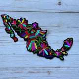 Iron On Large Mexico Map Tenango Otomi Embroidered Patch