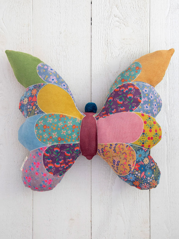 Whimsy Patchwork Pillow- Butterfly