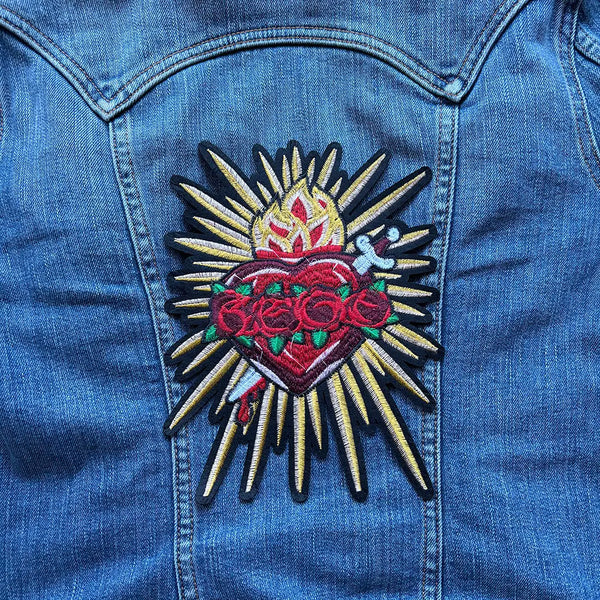 Iron On Sacred Heart Embroidered Patch