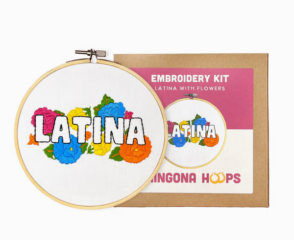 Latina with Flowers Embroidery Kit