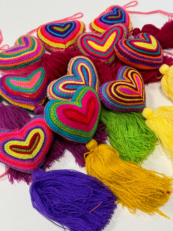 mexican embroidered heart pom from sew bonita in corpus christi texas
