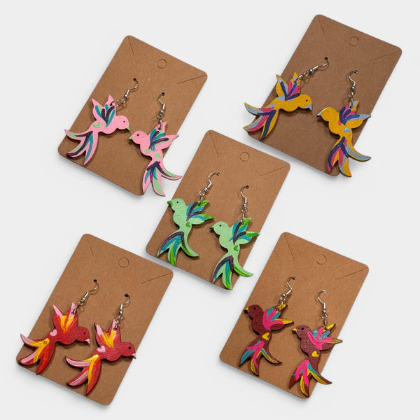 Wooden Pájaro Earrings