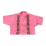 Summer Cropped Guayabera (Pink)