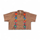 Summer Cropped Guayabera (Khaki)