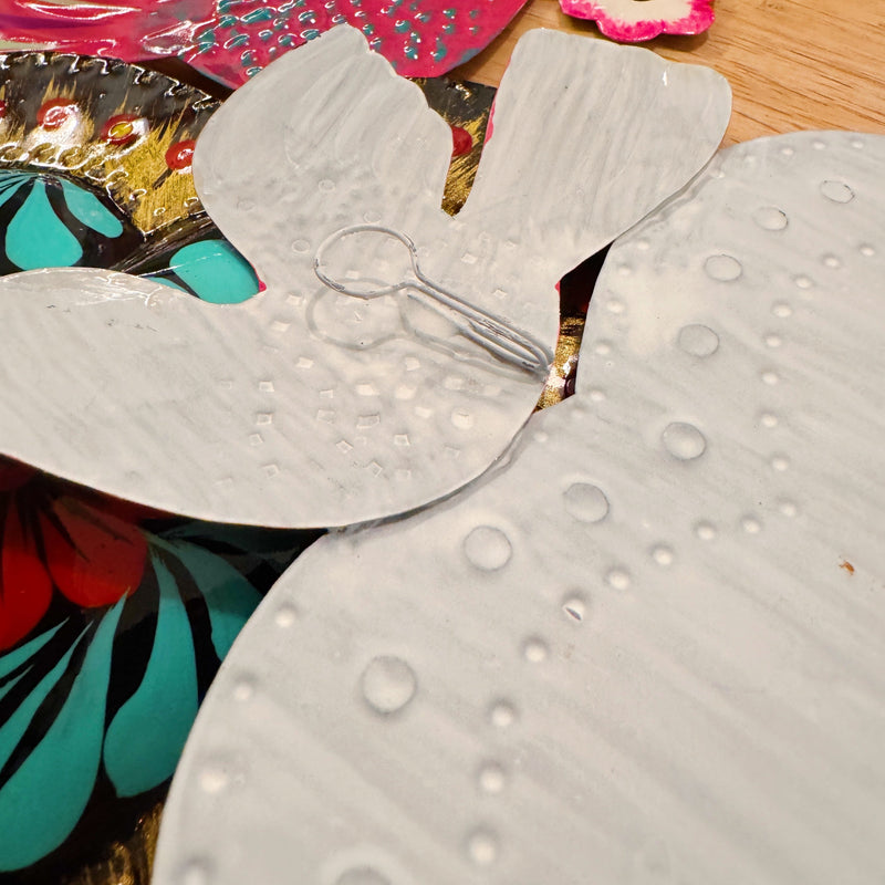 Hand Painted Tin Bird Hearts