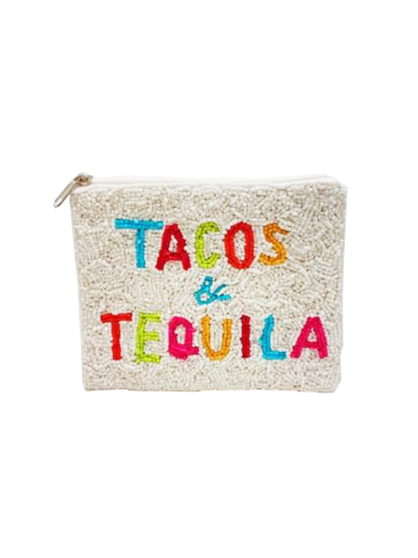 Tacos & Tequila Beaded Coin Purse