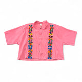 Summer Cropped Guayabera (Pink)