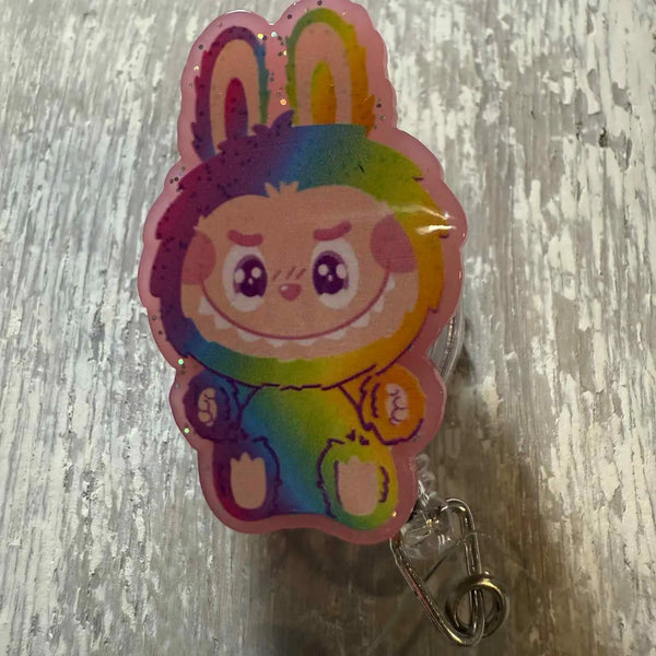 Rainbow Labubu Badge Reel