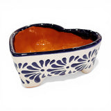 Blue & White Heart Shaped Molcajete Bowl