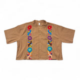 Summer Cropped Guayabera (Khaki)