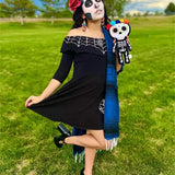 Multi Color- Day of the Dead/Halloween Skeleton Plush