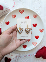 Brown Talavera Heart Earrings