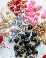 Beige Talavera Heart Earrings