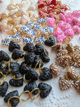 Black Talavera Heart Earrings