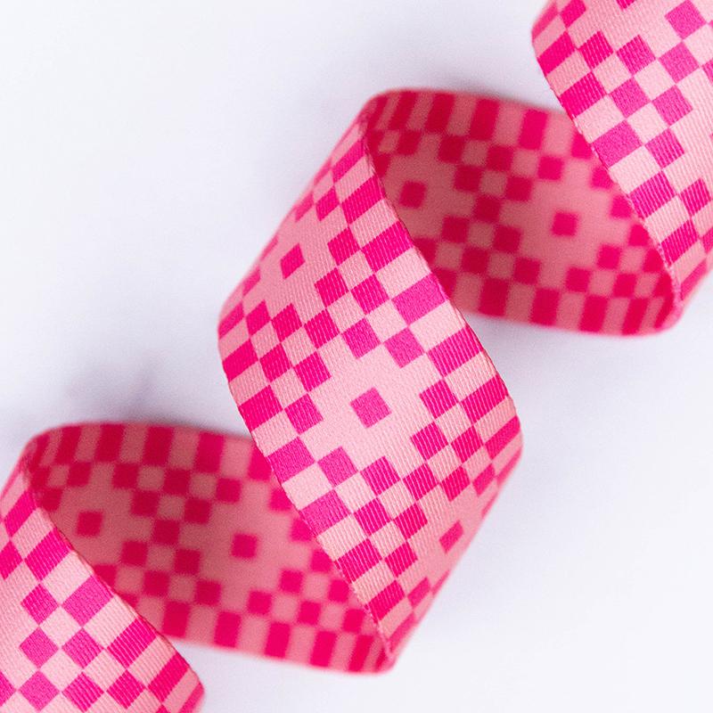 Bitmapped Neon Pink Webbing 1.5