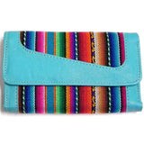 Tribal Striped Peruvian Leather Trifold Wallet