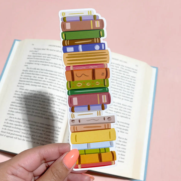 Stack of Books Die Cut Bookmark