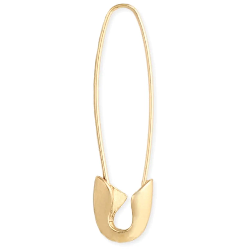 Gold Safety Pin Hoop Earrings