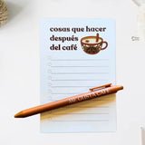 Despues Del Café 4x6 Checklist Notepad