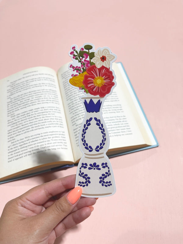Azul Floral Bookmark
