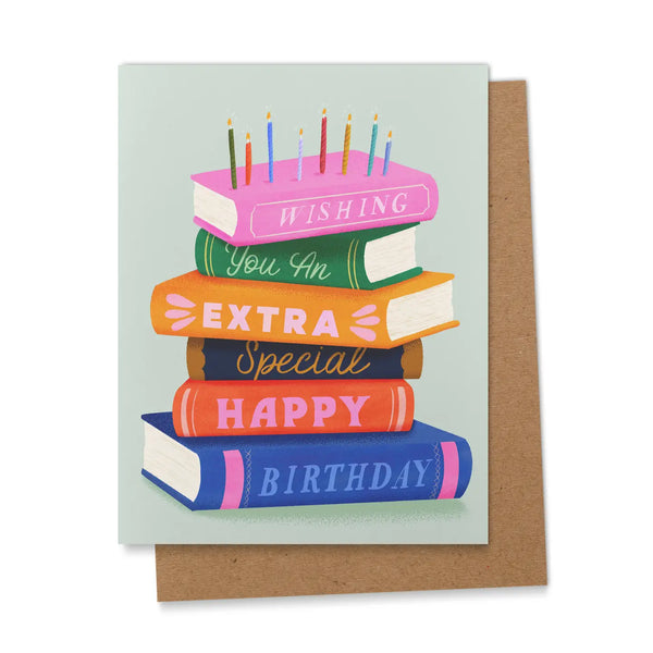 An Extra Bookish Birthday Greeting Card