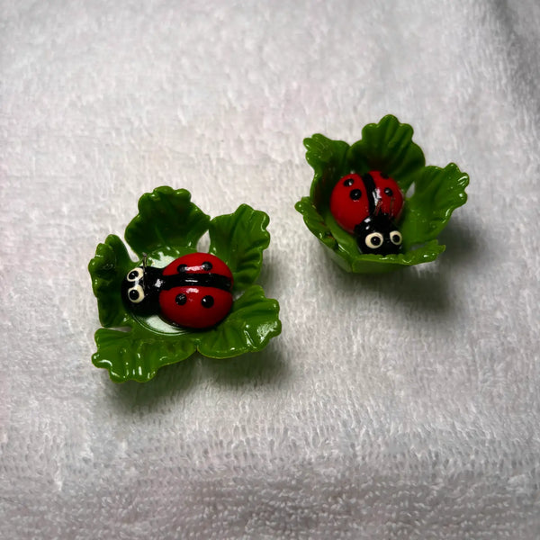 Ladybug on Leaf Kitchen Magnet
