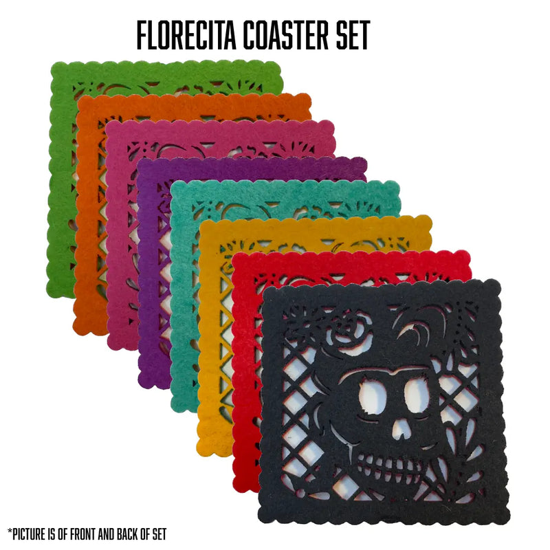 Felt "Papel Picado" Coaster Sets-- Florecita at Sew Bonita in Corpus Christi, TX.