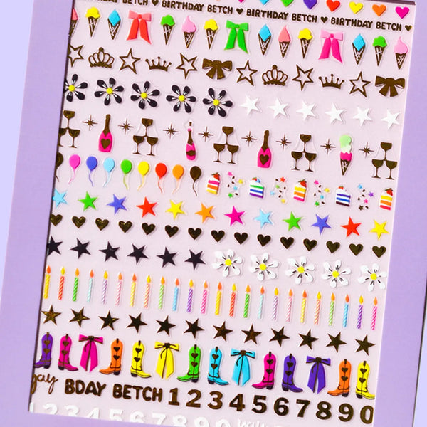 Birthday Betch Nail Art Stickers