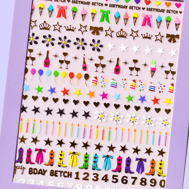 Birthday Betch Nail Art Stickers