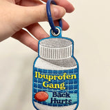 Ibuprofen Gang Embroidered Keychain