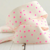 Mini Starry Neon Pink - 2.5" Bias Quilt Binding