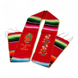 Graduation Serape Stole (Flowers + Virgen de Guadalupe) - Multiple Colors