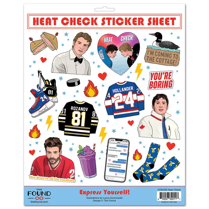 Heated Rivalry Heat Check Sticker Sheet – Sew Bonita