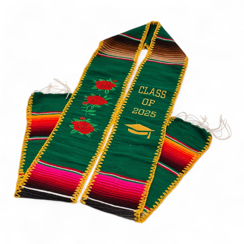 Graduation Serape Stole (Roses) - Multiple Colors
