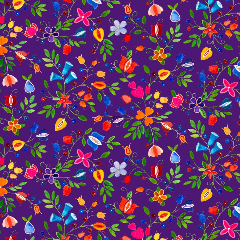 F2200 Purple Small Floral Pride