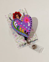 Embroidered Corazon Badge Reel