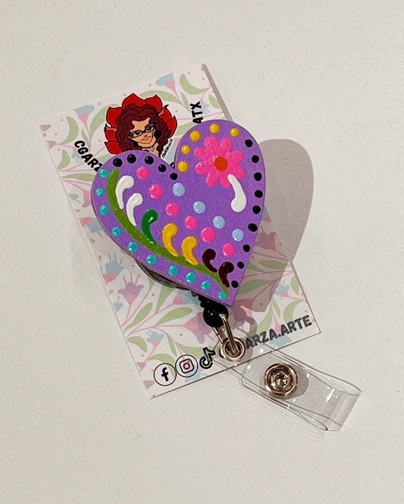 Embroidered Corazon Badge Reel