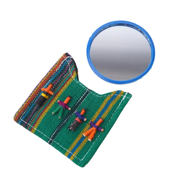 Live Happy Worry Doll Compact Mirror in Sleeve