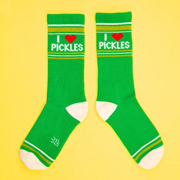 I Love Pickles Gym Crew Socks