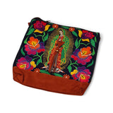 Suede Virgen de Guadalupe (Virgin Mary) Crossbody Bag