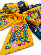 Embroidered Floral Hair Bow