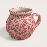 Pink & White Round Talavera Mug