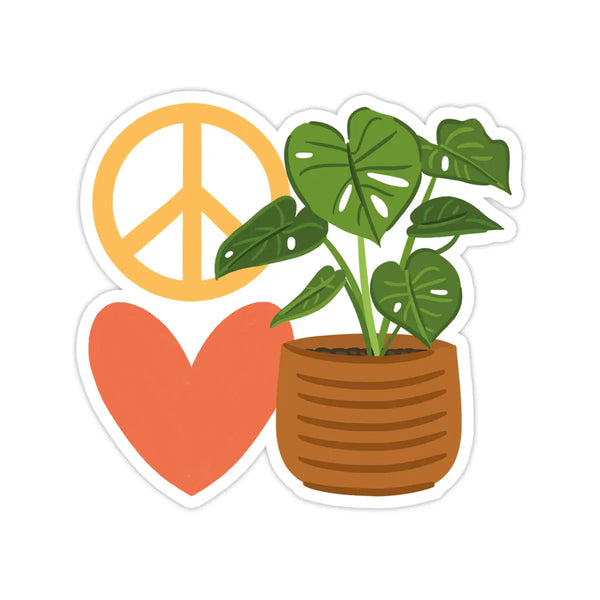 Peace Love Plants Vinyl Sticker