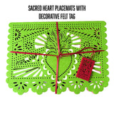 Double-Sided Felt "Papel Picado" Placemat Sets (Sacred Heart) at Sew Bonita in Corpus Christi, TX.