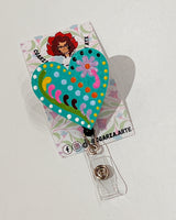 Embroidered Corazon Badge Reel