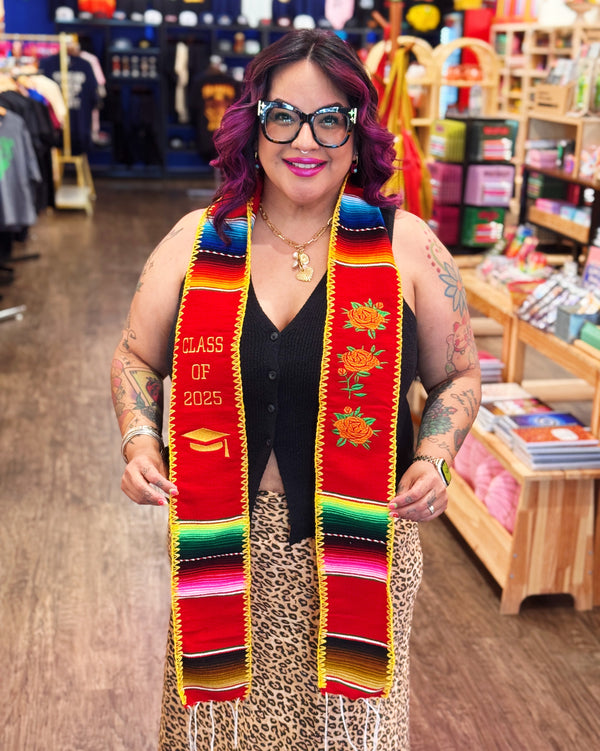 Graduation Serape Stole (Roses) - Multiple Colors