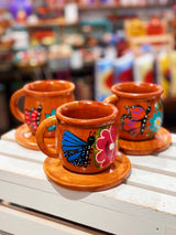 Wood Butterfly Mug and Saucer