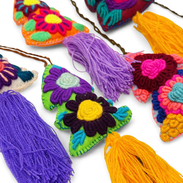 Multi- Colored Embroidered Christmas Tree Ornament